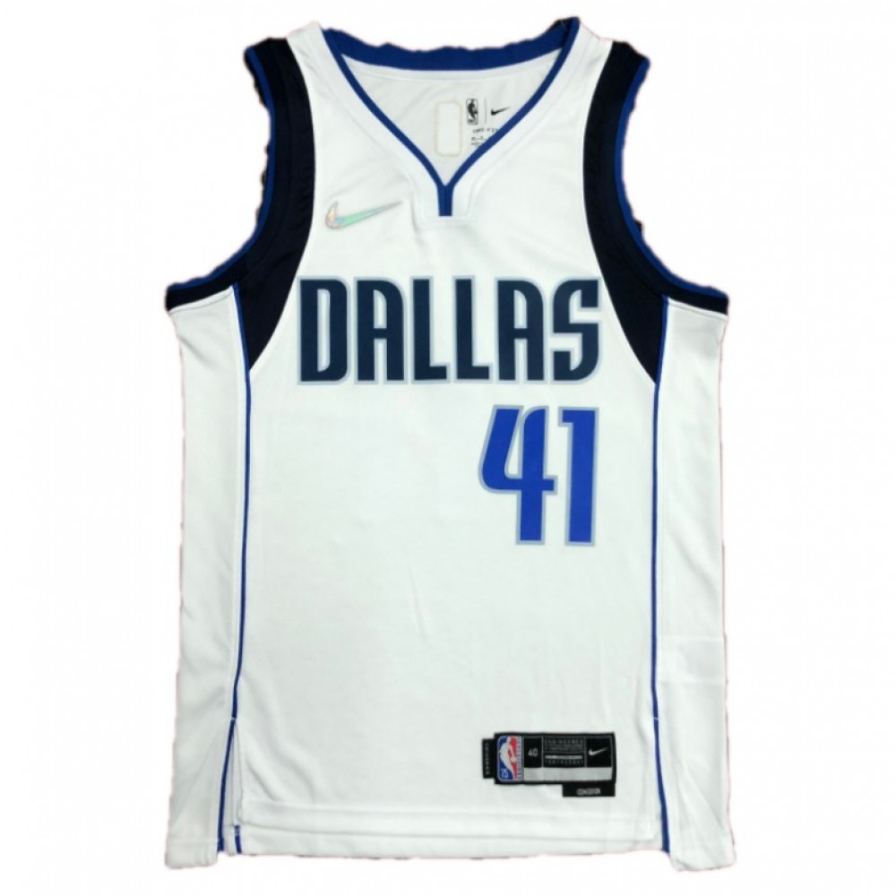 Men's Dallas Mavericks Dirk Nowitzki #41 White 2021/22 Swingman NBA Jersey - Icon Edition-Pro Kit Vault | Brand New 26/27 Sports Jerseys